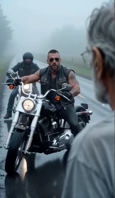 Seven Bikers Soaked an Old Man for Fun — Then the Youngest Rider Saw the Patch Under His Coat