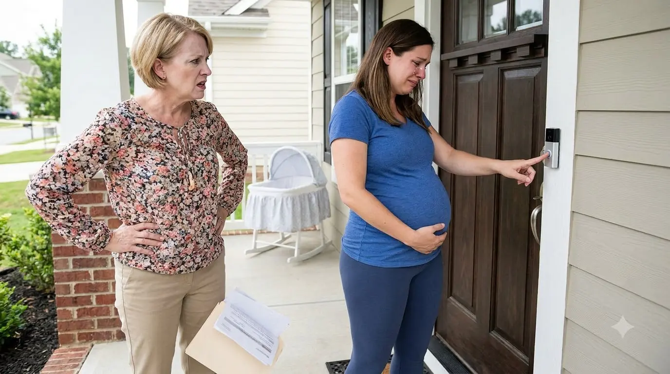 The HOA President Thought She Had Cornered A Pregnant Homeowner Into Selling — I Knew The Game Was Over The Moment The Federal Voice Came Through The Doorbell And She Dropped Her Papers