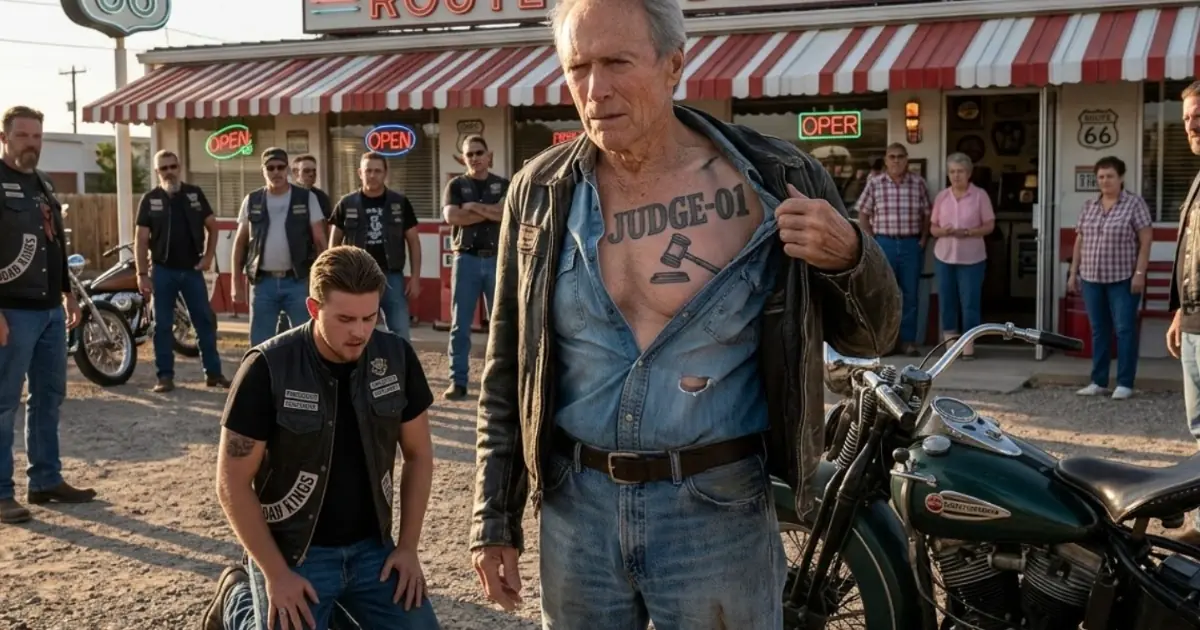 YOUNG BIKERS HUMILIATED AN ELDERLY RIDER AT A ROUTE 66 DINER AND TORE OPEN HIS SHIRT—BUT THE “JUDGE-01” TATTOO UNDERNEATH MADE THEIR NATIONAL PRESIDENT DROP TO BOTH KNEES