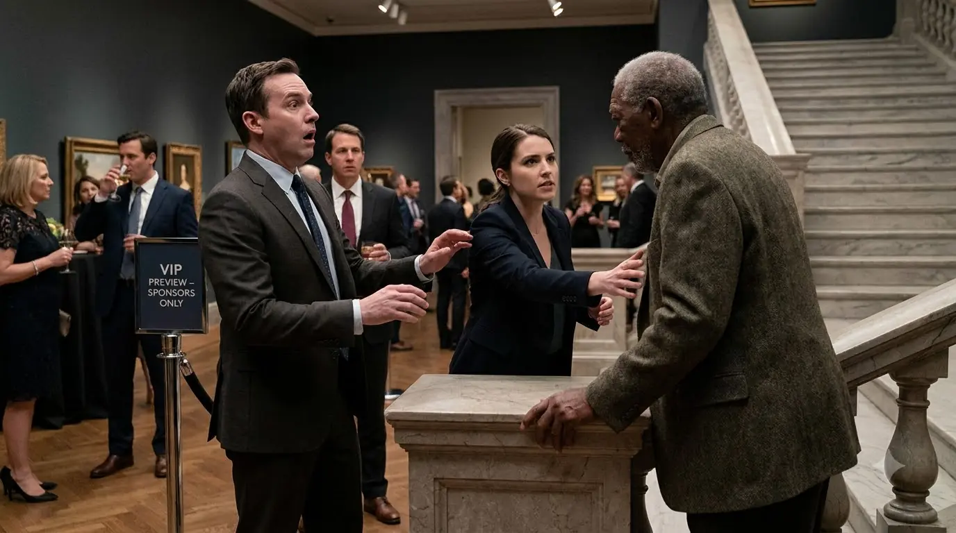 He Shoved An 'Old Janitor' At The VIP Preview. Then The Foundation President Walked In.