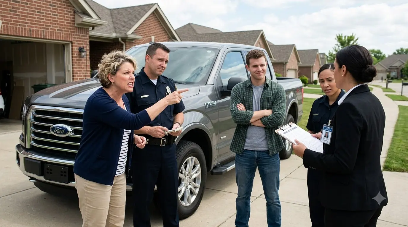 HOA Karen Wanted My Truck for Her Son — Called the Cops, Didn’t Realize I Had the State Attorney!