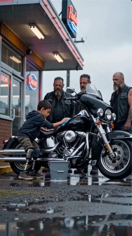 Boy With One Leg Polished Every Bike at the Rally — 400 Hells Angels Found Out Who He Was.