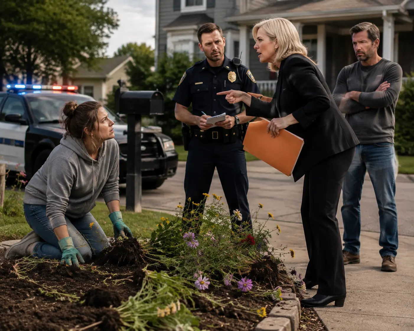 My HOA president called 911 to remove my wife from our own yard, but she had no idea who was holding the orange folder.