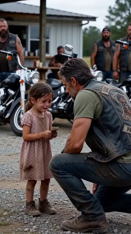 A Little Girl Waited Outside a Roadside Diner With Crumpled Money to Hire a Biker — But Her Tiny Deal Brought an Entire Club to Her Mother’s