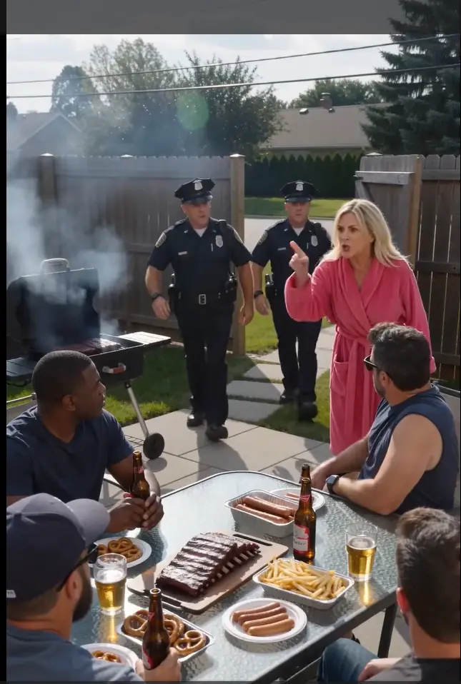 She Called 911 on Four Men Barbecuing Behind a New Neighbor’s Fence — Then the HOA Meeting She Demanded Went Silent
