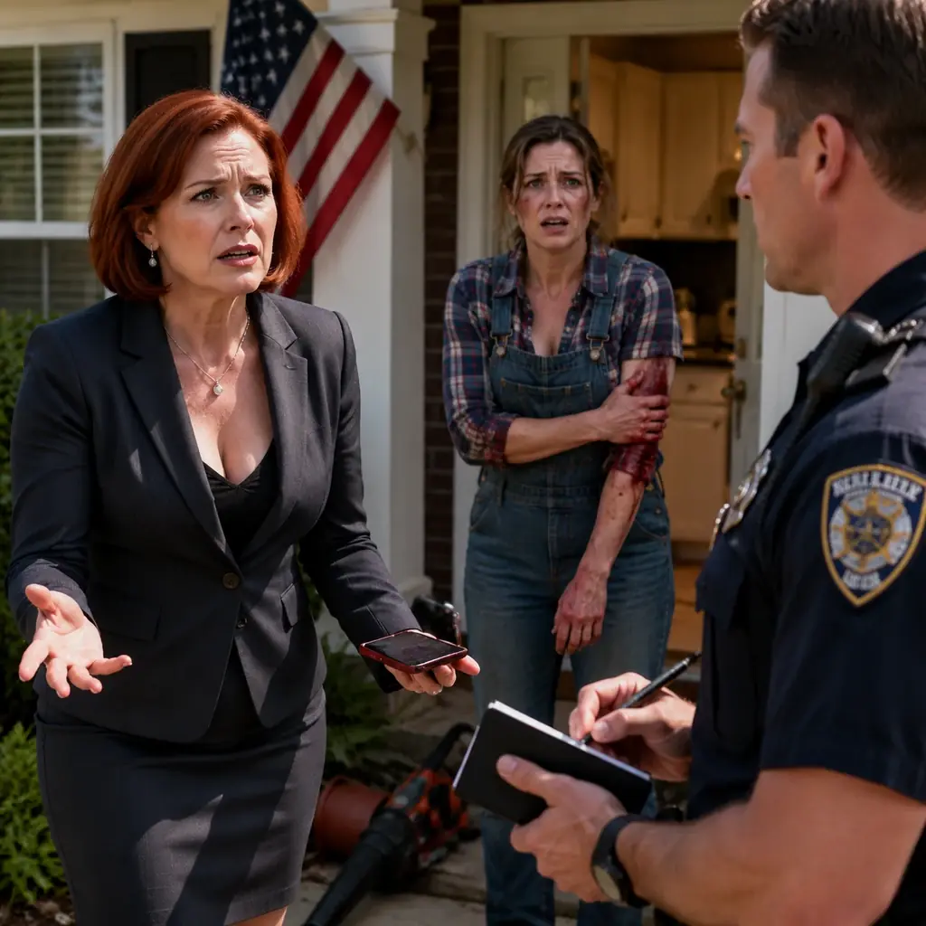 Denise thought a neighborhood leaf blower was the problem until she crossed her neighbor’s threshold. When a police officer questioned her authority, one hidden detail made her confidence collapse.