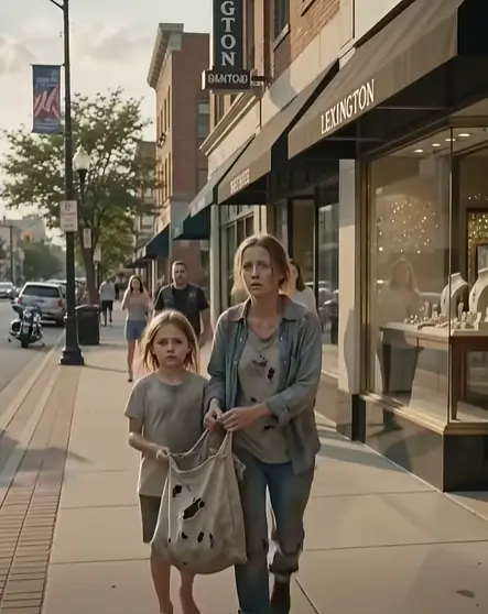 A POOR MOTHER CLUTCHED HER TORN CLOTH BAG AND BEGGED WHEN 15 BIKERS BLOCKED HER OUTSIDE A JEWELRY STORE—THEN THE LEADER RIPPED THE BAG FROM HER HANDS… AND PUT THREE BARS OF GOLD INSIDE