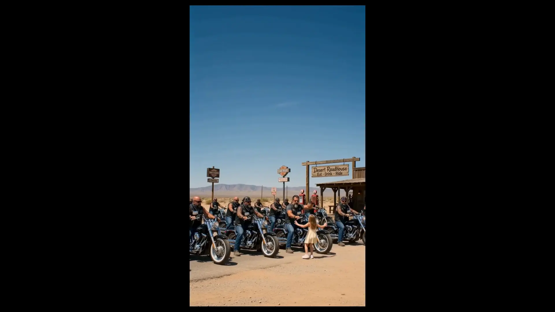 A 7-Year-Old Girl Ran Out Screaming Before 20 Bikers Started Their Engines... What She Saw Saved Their Lives!