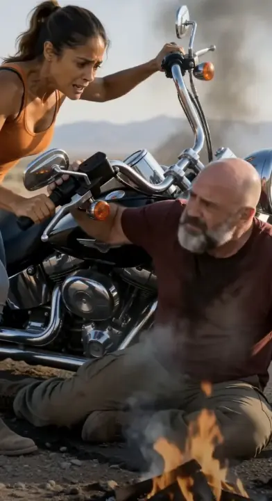 THE GANG LEFT HIM PINNED UNDER THE BIKE, BUT SHE REFUSED TO RUN