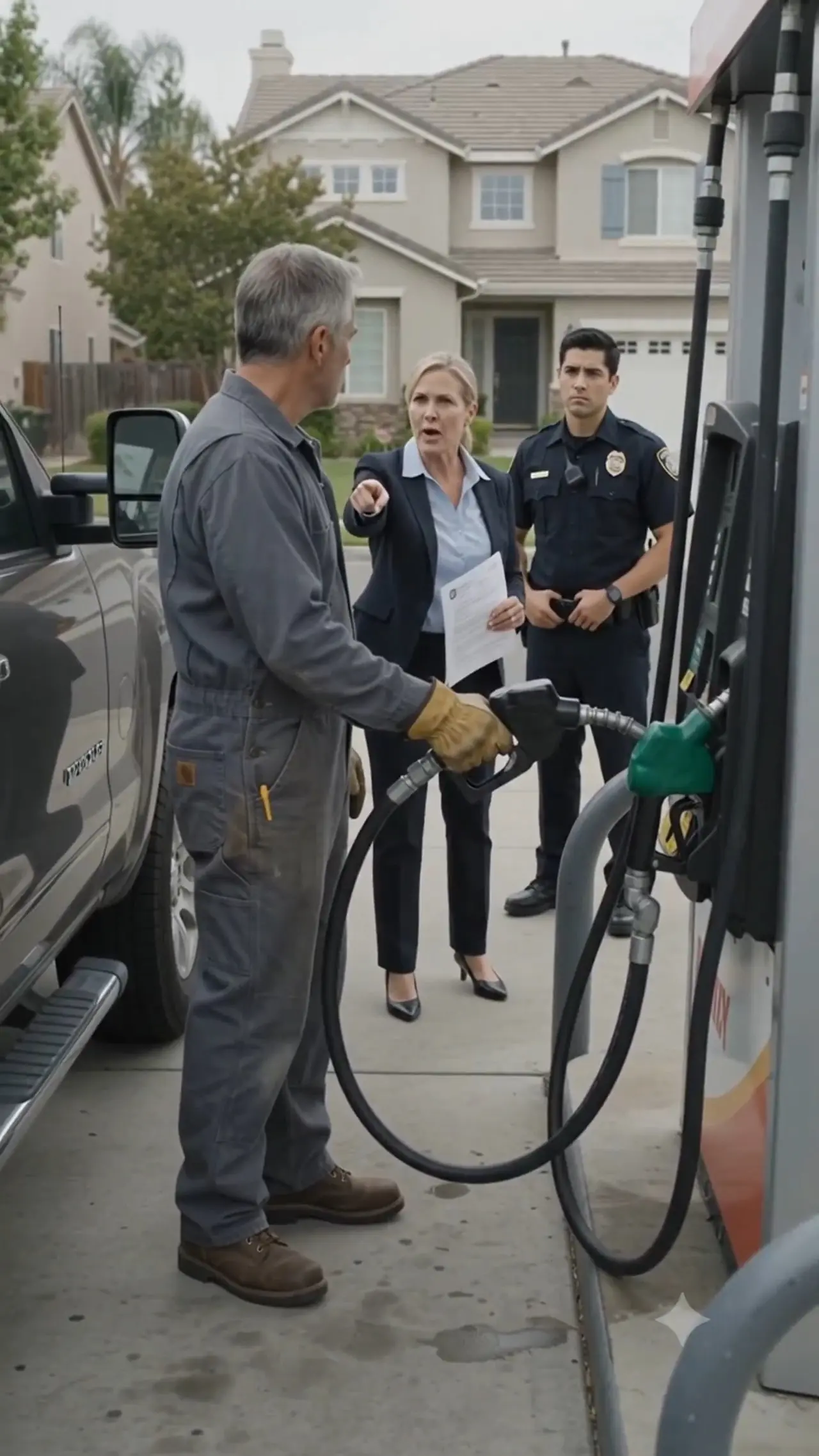 HOA Karen Called Cops When I Refused to Give Her Free Gas — Then Went Pale When Realized Who I Was