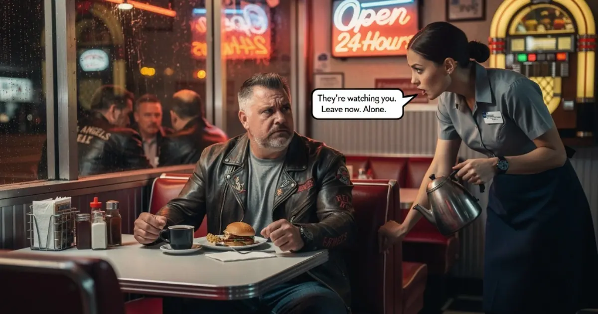 Undercover Hells Angels Boss Ordered Steak At His Own Bar - Then A Waitress Slipped Him Six Words That Saved Them All