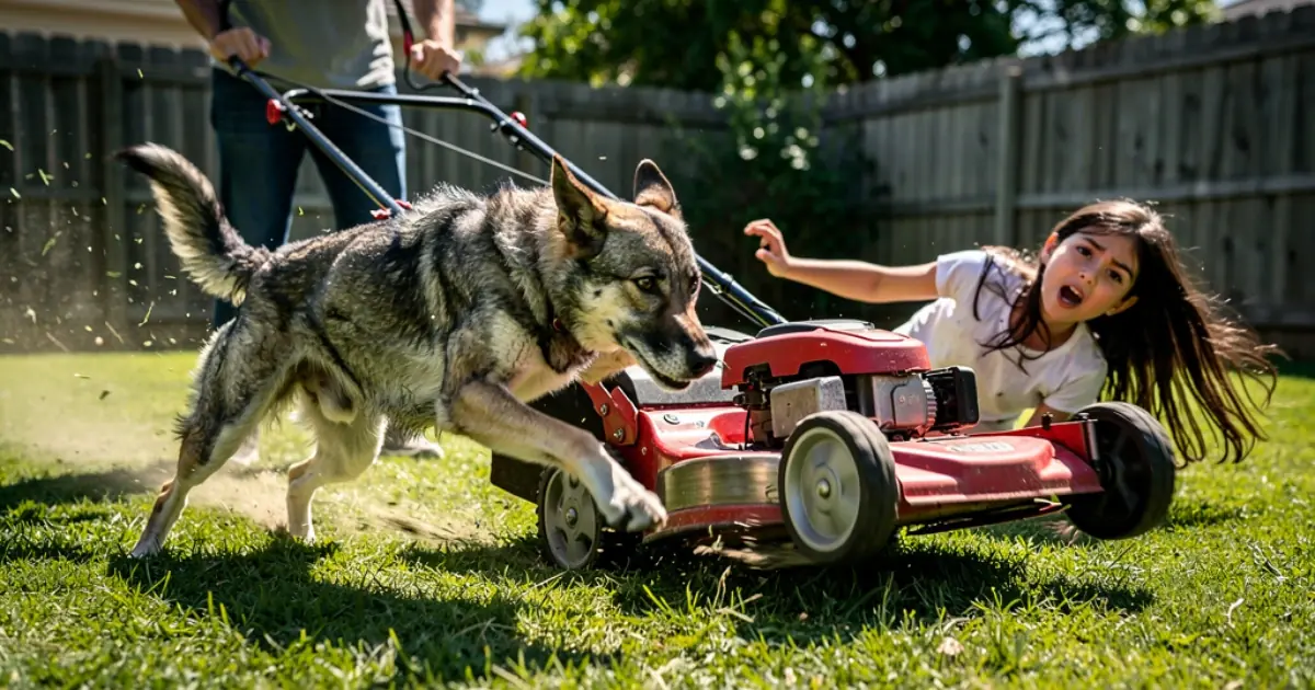 "The Stray Dog Pushed My Daughter Behind The Wall Exactly Three Seconds Before The Lawnmower Blade Sliced Her Bench "