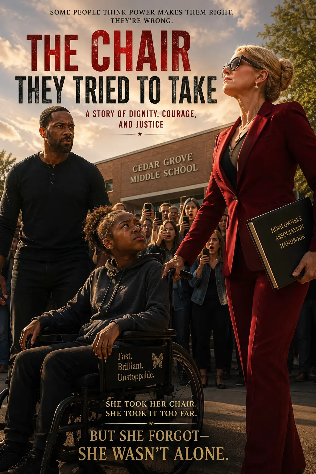 I Thought I Was Going To Have To Fight The HOA Karen Over My Daughter’s Wheelchair — Then A Uniform Appeared Beside Me And Her Confidence Finally Cracked