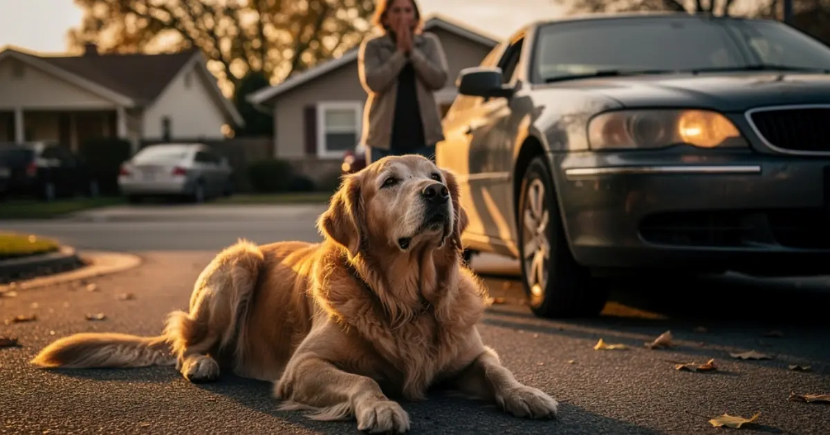 "My Crippled Golden Snapped His Leash To Take The Car's Impact, But He Never Made A Single Sound "