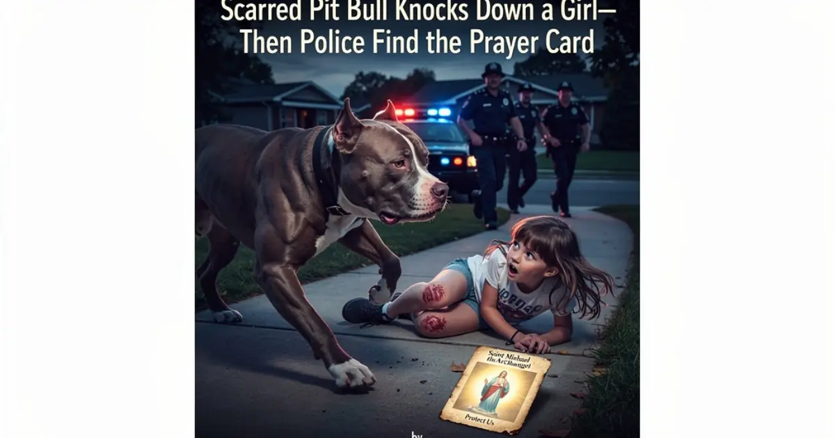 "A Scarred Pit Bull Slammed Into A 4-Year-Old Girl At A Drive-In Church Service. Her Father Begged Me To Take The Dog Away... Until I Looked At The Crimson Prayer Card In Its Collar. "