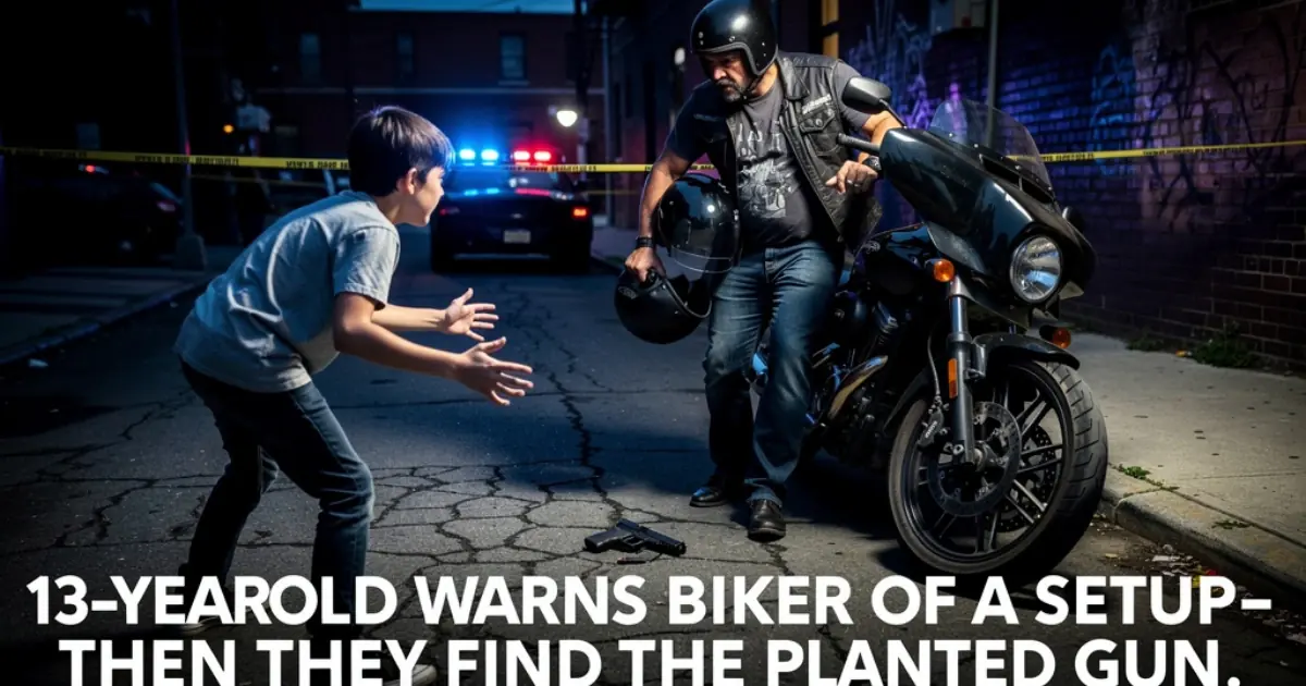 A 13-Year-Old Girl Warned The Biker He Was Being Set Up - He Didn't Believe Her Until The Planted Gun Proved Everything
