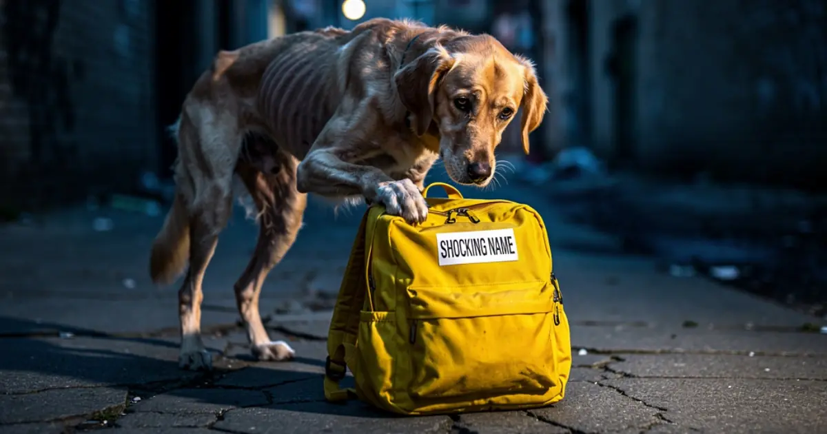 One Starving Retriever. One Faded Yellow Backpack. And The Name Hidden Inside The Front Pocket.