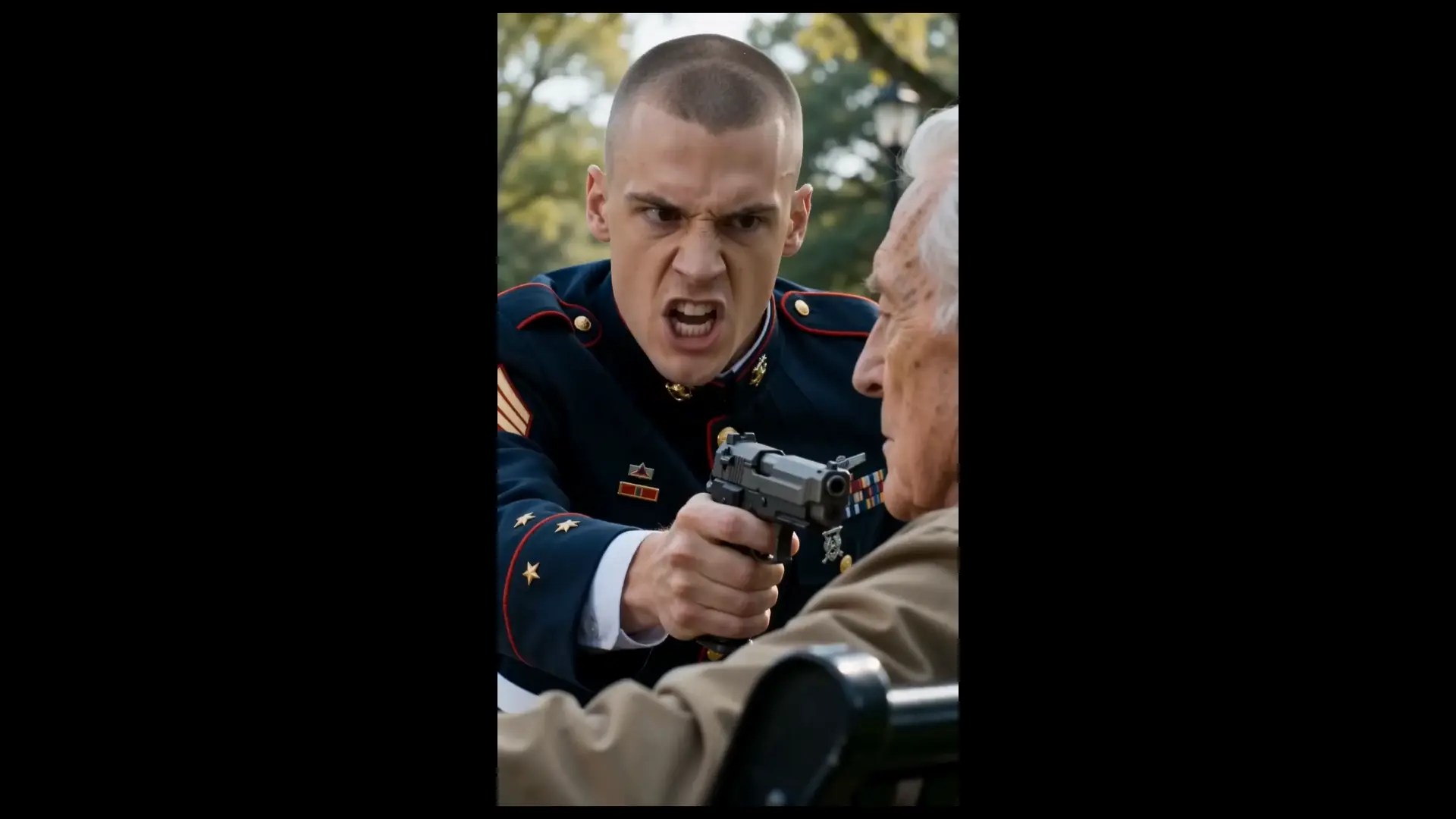 "Call Me Sir!" — Entitled Cadet Aims Weapon at a Veteran, Paralyzed When Motorcade Salutes Him