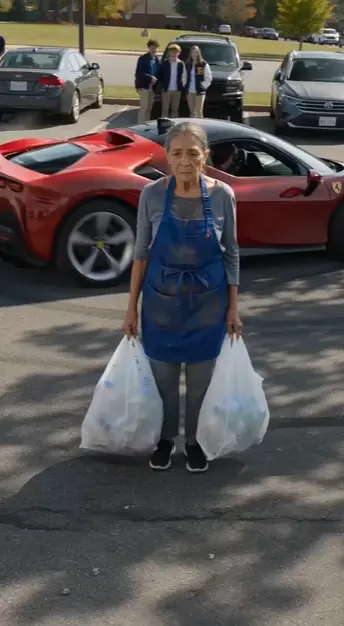 NEXT PART – A REAL-ESTATE HEIR DRIFTED HIS FERRARI AROUND AN ELDERLY CAFETERIA WORKER AND MOCKED HER IN THE DUST—BUT ONE CALL FROM HER PHONE REVEALED WHO ACTUALLY OWNED THE LAND BENEATH HIS FAMILY’S EMPIRE