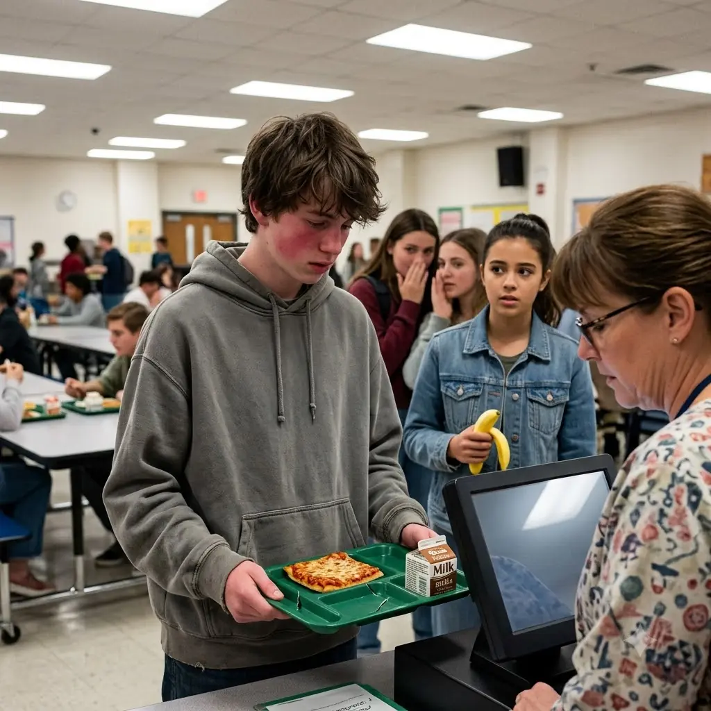 A student is denied lunch when an unpaid cafeteria balance exposes his family’s hardship. One classmate quietly steps in, but her unexpected payment reveals a deeper problem no one at school is ready to face.