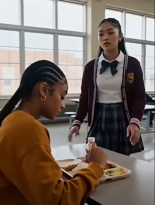 A senior tried to steal Maya Carter’s cafeteria table because she thought the quiet girl would back down. She had no idea Maya had already decided she would not move.