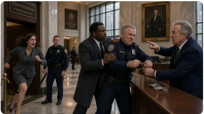 A Veteran Officer Handcuffed a Quiet Black Man Inside a Bank — Then the Police Chief Walked In and Saw Whose Bank It Was