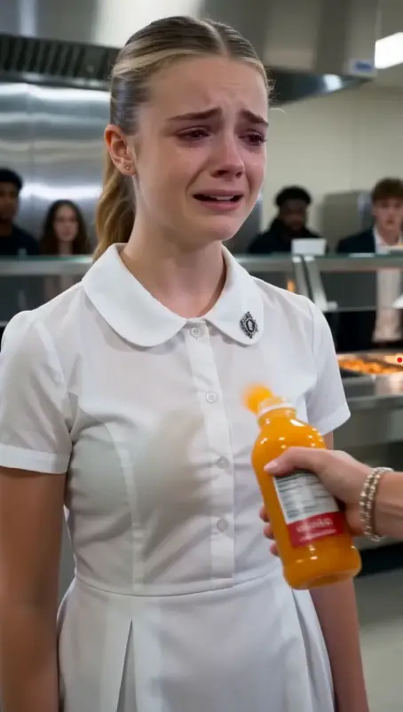 The Wealthiest Girl In School Dumped Boiling Soup On My Only White Dress In Front Of Everyone. I Thought My Life Was Over, But When The Teacher Saw The Tiny Pin On My Collar, The Entire School Went Into Lockdown