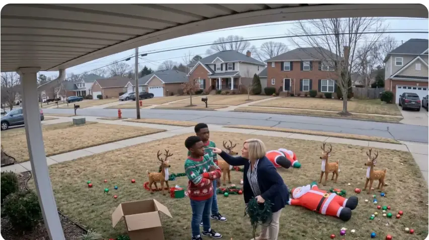 HOA President Called Police On Two Black Boys Decorating Their Own House — Then Their Mother Pulled Into The Driveway