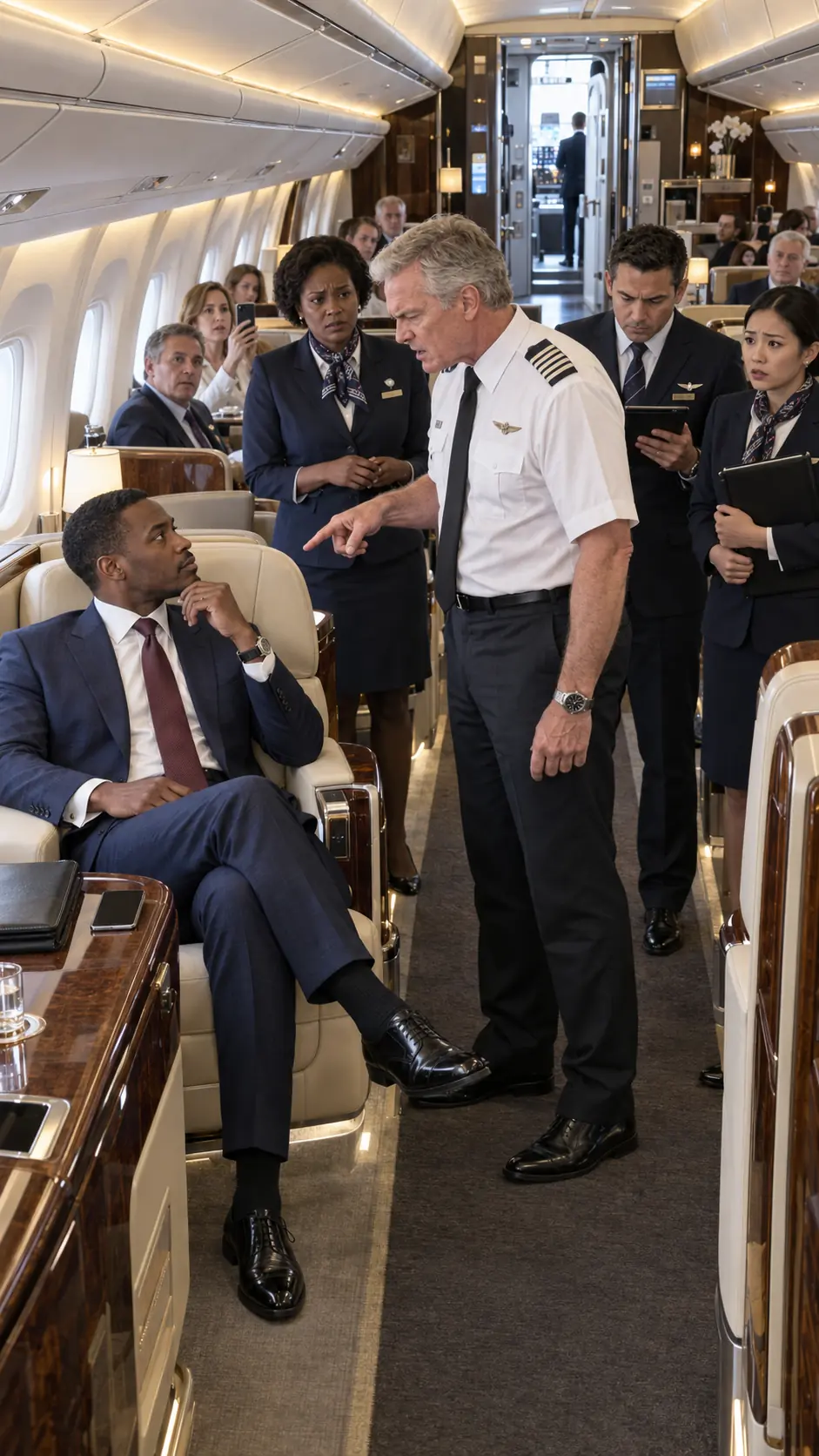 The Captain Refused to Fly While the Quiet Passenger Remained in Seat 1A, Even Though His Ticket Was Perfectly Valid. Then a Crew Tablet Revealed Who Malcolm Reed Really Was, and the Woman Who Walked Onto Flight 418 With a Red Folder Made the Captain’s 