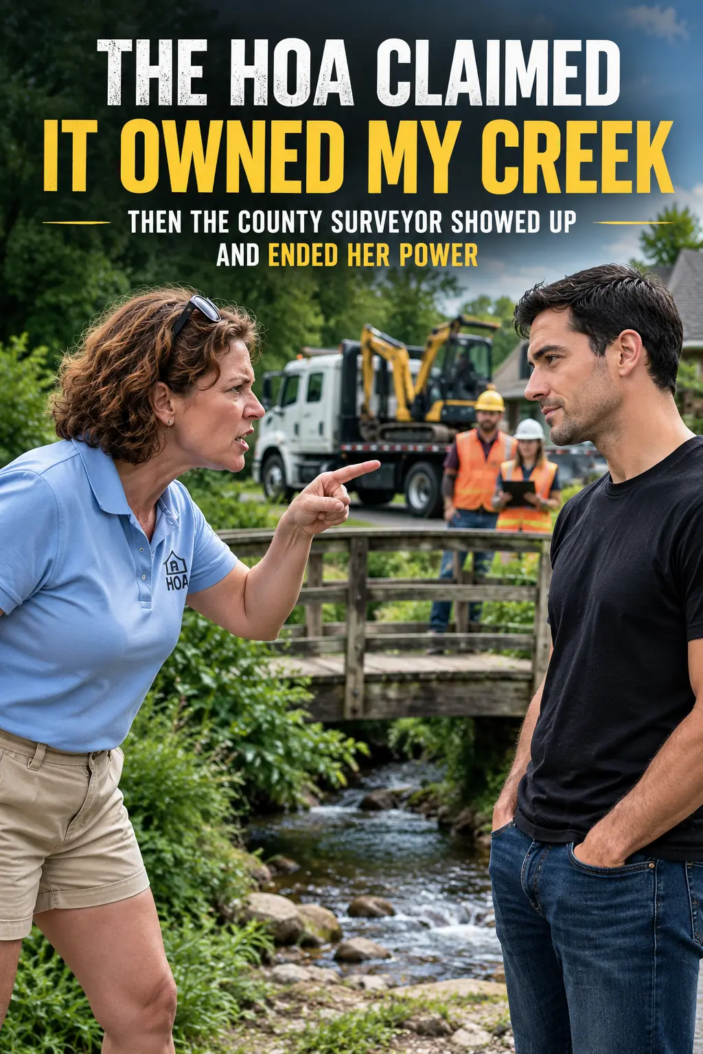 THE HOA CLAIMED IT OWNED MY CREEK - THEN THE COUNTY SURVEYOR SHOWED UP AND ENDED HER POWER