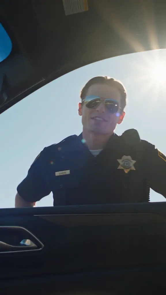 “License and registration. And what the hell is this, you buy this badge off Amazon?”