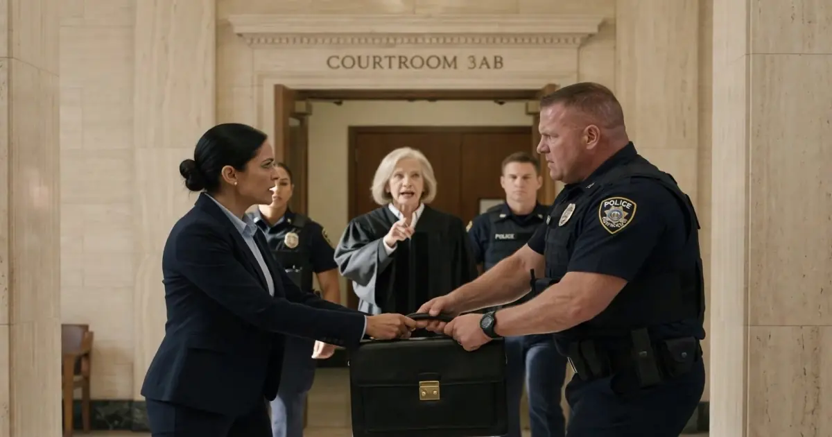 She walked into the 4th District Courthouse with a briefcase full of secret audits proving the department altered evidence. Officer Vance was waiting to make sure it never reached Judge Carter.
