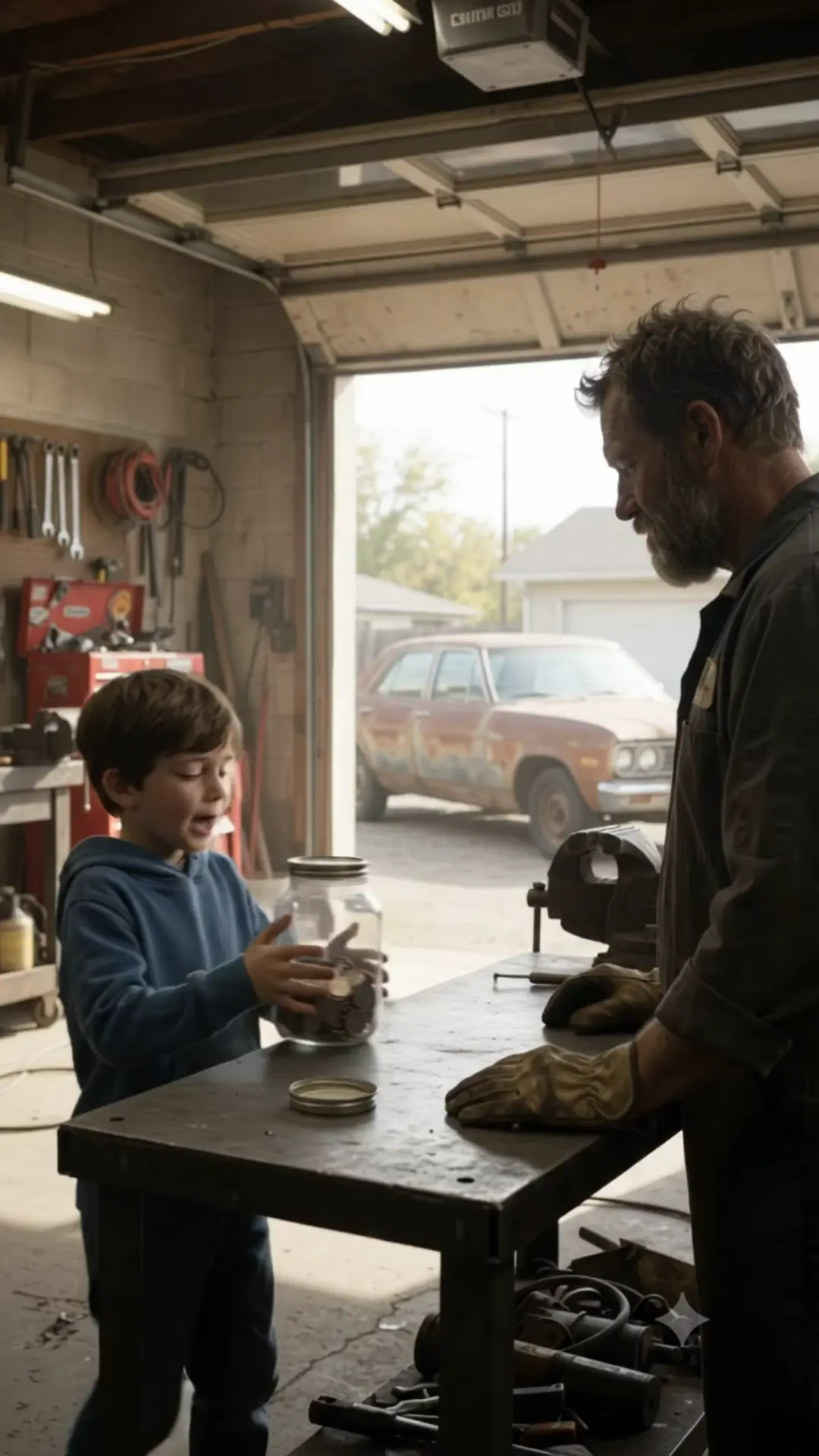 THE BOY BROUGHT $83.40 TO A BIKER GARAGE TO SAVE HIS MOM'S JOB — THEN ONE QUARTER STARTED SOMETHING BIGGER