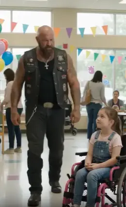 THE BOY BROUGHT AN OLD LUNCHBOX TO A TABLE OF BIKERS