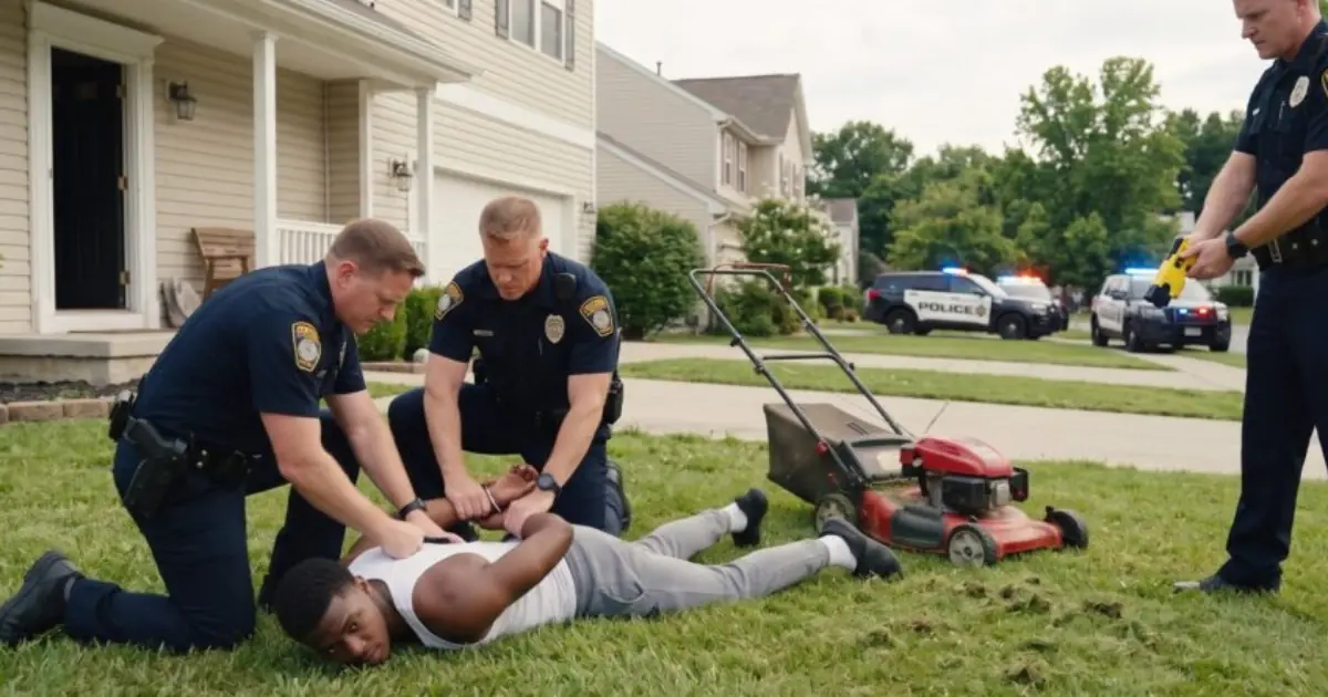 Police Tackled a Young Black Man While He Mowed His Father’s Lawn – Then the Front Door Opened